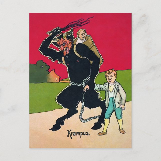 Vintager Krampus Postkarte (Vorderseite)