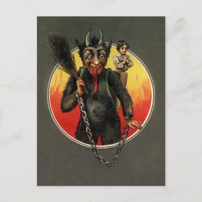 Vintager Krampus Postkarte (Vorderseite)
