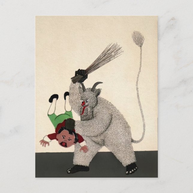 Vintager Krampus Postkarte (Vorderseite)
