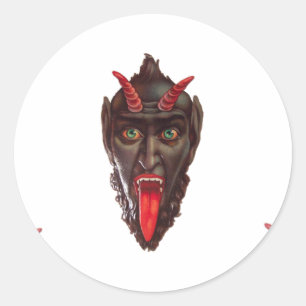 Vintager Krampus Runder Aufkleber
