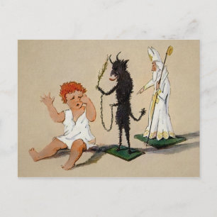 Vintager Krampusspielzeug Postkarte