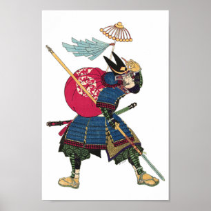 Vintager Krieger aus dem japanischen Ostsamurai Poster