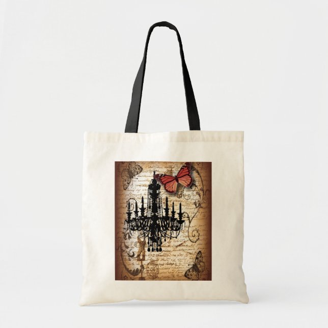 Vintager Kronleuchter aus Steampunker-Glattbutterf Tragetasche (Vorne)
