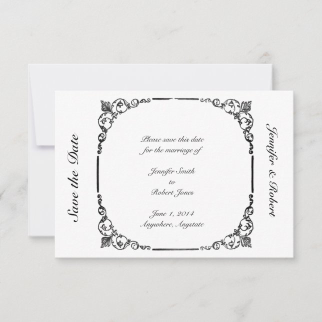 Vintager Kronleuchter Save the Date (Vorderseite)