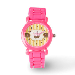 Vintager Kuchen-Hintergrund Armbanduhr