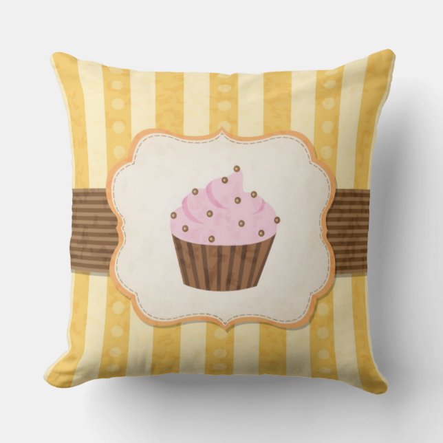Vintager Kuchen-Hintergrund Kissen (Vorderseite)