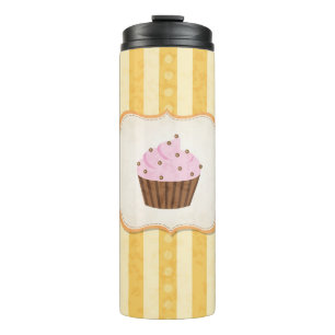 Vintager Kuchen-Hintergrund Thermosbecher