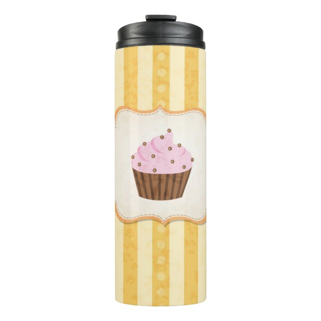 Vintager Kuchen-Hintergrund Thermosbecher (Vorderseite)