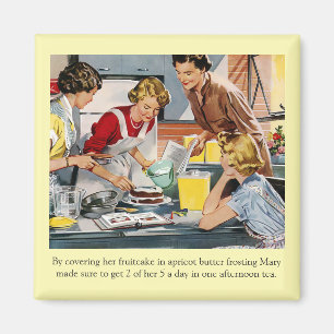 Vintager Kuchen-verzierenszene Magnet