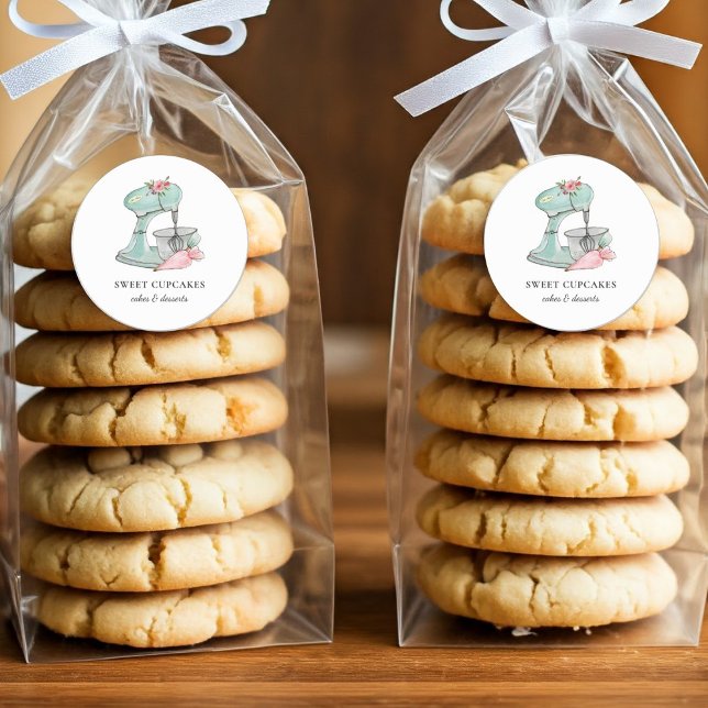 Vintager Kuchenmischer Backwaren Runder Aufkleber (Von Creator hochgeladen)