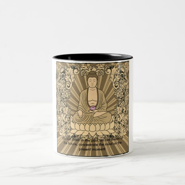 Vintager kundenspezifischer Buddha Zweifarbige Tasse (Mittel)