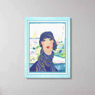 Vintager Kunst-Deko-Frauen-Athlet Leinwanddruck