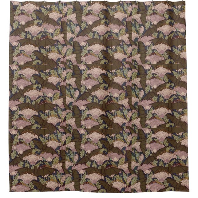 Vintager Kunst-Deko-Schläger und Blumen Duschvorhang (Vorderseite)