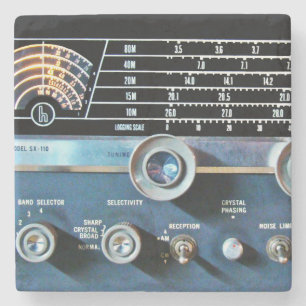 Vintager Kurzer Wave-Funkempfänger Steinuntersetzer