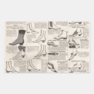 Vintager Ladys' Shoes Katalog - Mode der 1900er Ja Rechteckiger Aufkleber