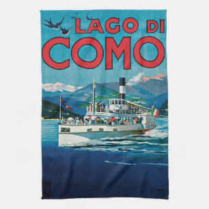 Vintager Lago di Como Geschirrtuch
