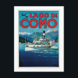 Vintager Lago di Como Postkarte<br><div class="desc">Eine Vintage Plakatwerbung Reise zum Comer See in Italien.</div>