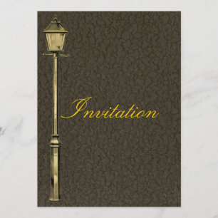 Vintager Lampen-Posten Einladung