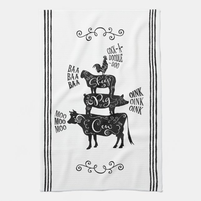 Vintager Landbetrieb Geschirrtuch (Vertikal)