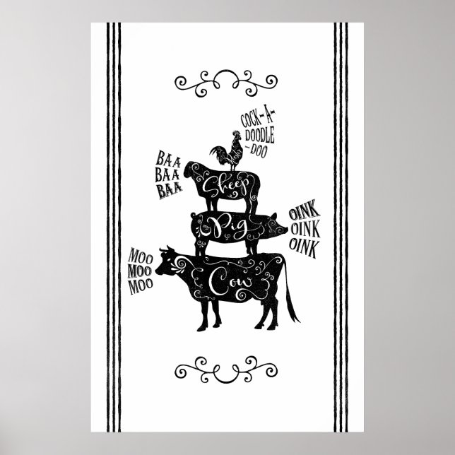 Vintager Landbetrieb Poster (Vorne)