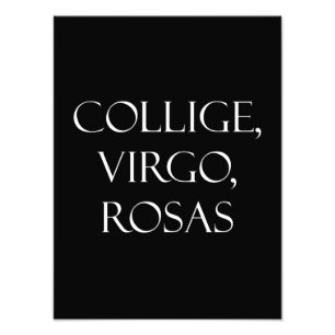 Vintager Latein Collige, Jungfrau, Rosas Fotodruck
