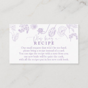Vintager Lavendel Floral Bitte ein Rezept mitbring Begleitkarte