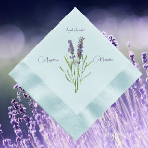 Vintager Lavendel für die Hochzeit personalisiert Serviette