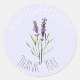Vintager Lavendel für Hochzeiten - Danke Runder Aufkleber