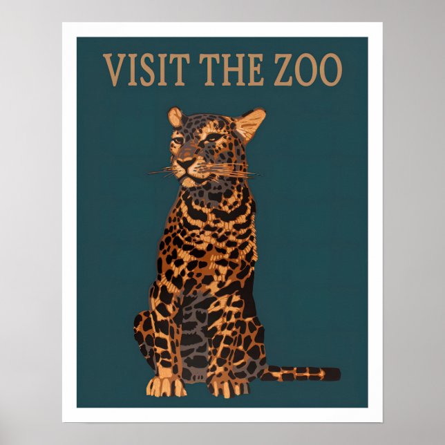 Vintager Leopard Besuch der Zoo Ad Poster (Vorne)