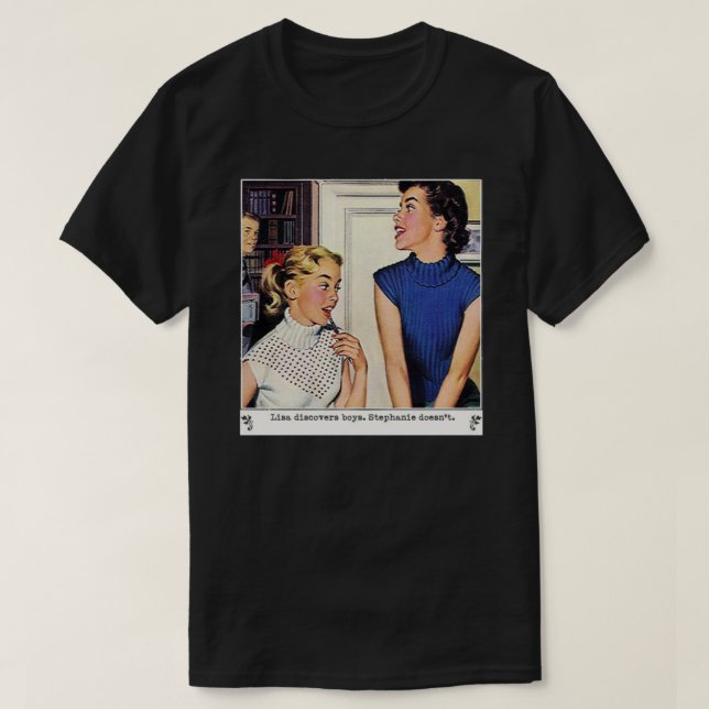Vintager Lesbischer Illustrationsaufkleber T-Shirt (Design vorne)