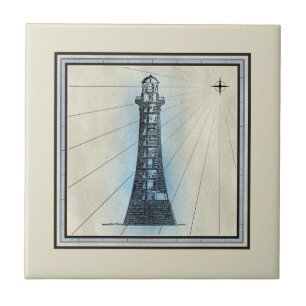 Vintager Leuchtturm Fliese