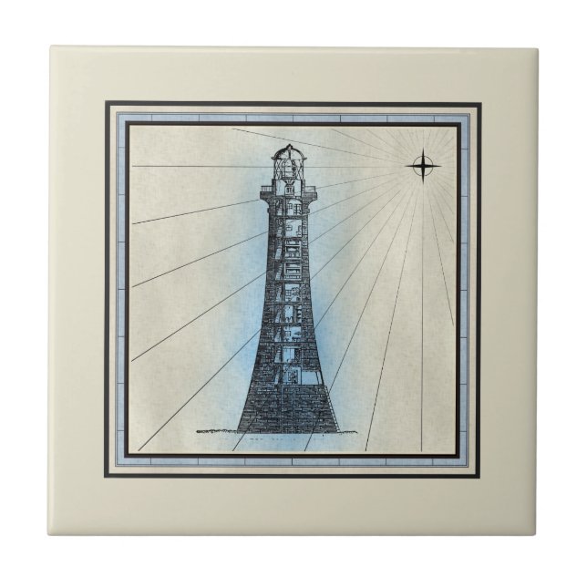 Vintager Leuchtturm Fliese (Vorderseite)