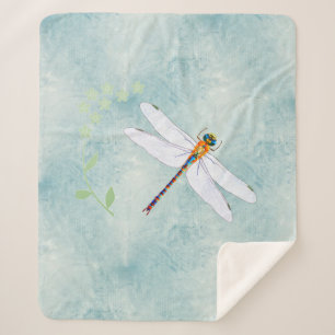 Vintager Libellenfliege im Hintergrund verblasster Sherpadecke