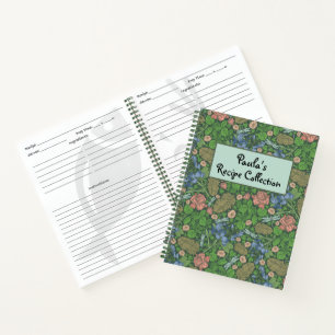 Vintager Libellenflug im Englischen Garten Rezept Notizbuch