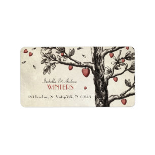 Vintager Liebe-Baum Adressaufkleber