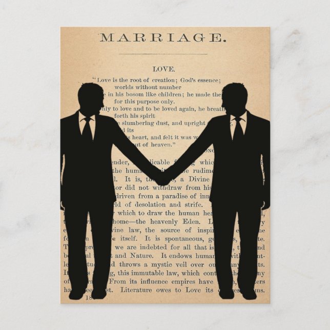 Vintager Liebe- und Heiratsschwule Postkarte (Vorderseite)