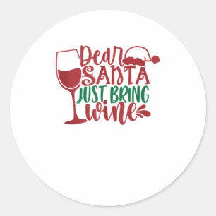 Vintager lieber santa bringen Sie einfach Weindiag Runder Aufkleber