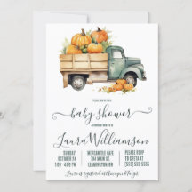 Vintager Lieferwagen LKW mit Pumpkins Kinderdusche