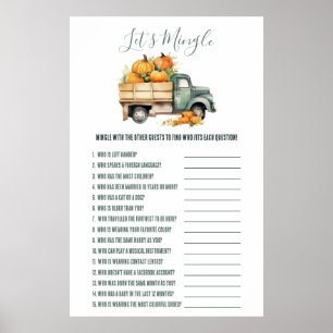 Vintager Lieferwagen LKWs Kinderduschenspiel Poster