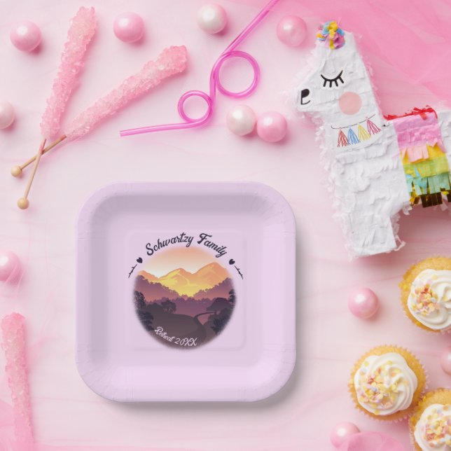 Vintager Lila Bauernhof Pappteller (Party)