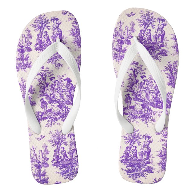 Vintager lila Blumenstrauß Flip Flops (Fußbett)