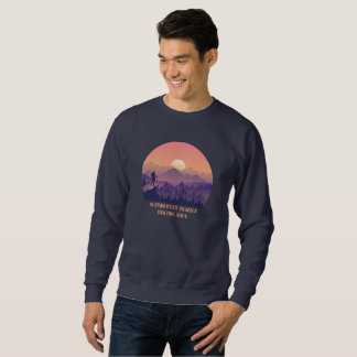 Vintager Lila Gelber Wanderberg Sonnenuntergang Sweatshirt