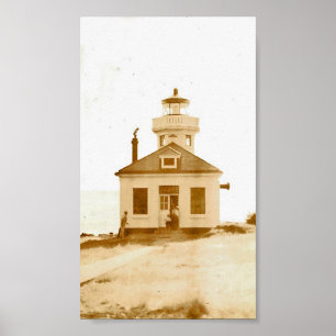 Vintager Limoner Brennofen-Leuchtturm Poster