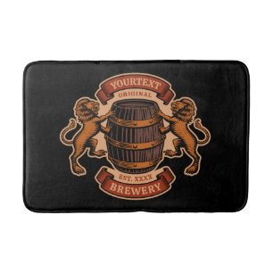 Vintager Lion Oak Barrel Personalisiert Brauerei B Badematte