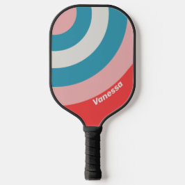 Vintager Lipstick-Circle Streifen mit Name Pickleball Schläger