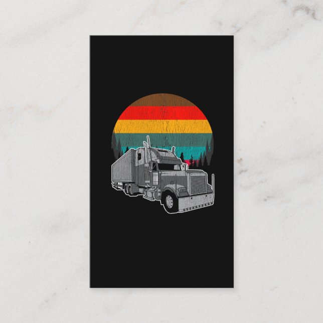 Vintager LKW-Anhänger Retro-Sonnenuntergang Visitenkarte (Vorderseite)
