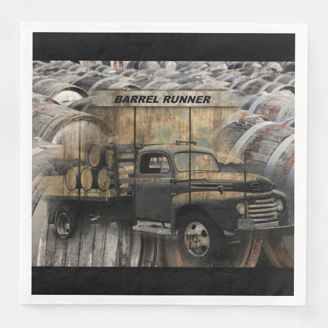 Vintager LKW Antiker LKW Alter LKW Serviette (Vorderseite)