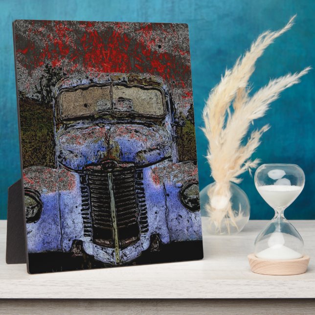 Vintager LKW Fotoplatte (Seite)
