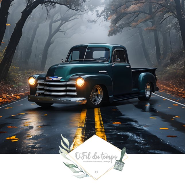Vintager LKW Herbst - Leitfaden für Autobahnen Seidenpapier (Von Creator hochgeladen)
