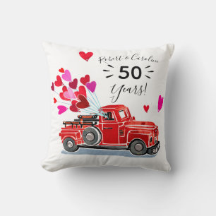 Vintager Lkw-Herz-Jubiläumsnamen Kissen